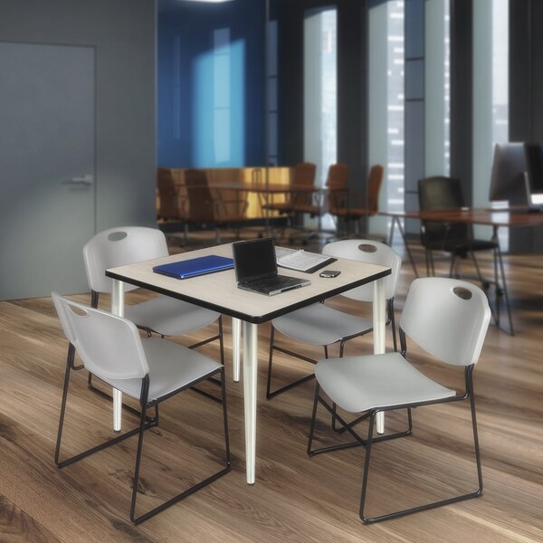 Regency Kahlo Square Table & Chair Sets, 42 W, 42 L, 29 H, Wood, Metal, Polypropylene Top, Maple TPL4242PLCM44GY - main